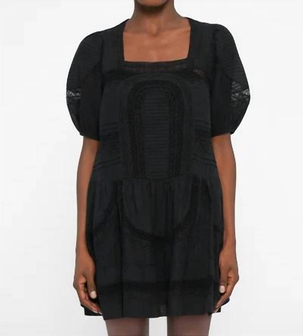NEW SEA franca short sleeve mini dress in black